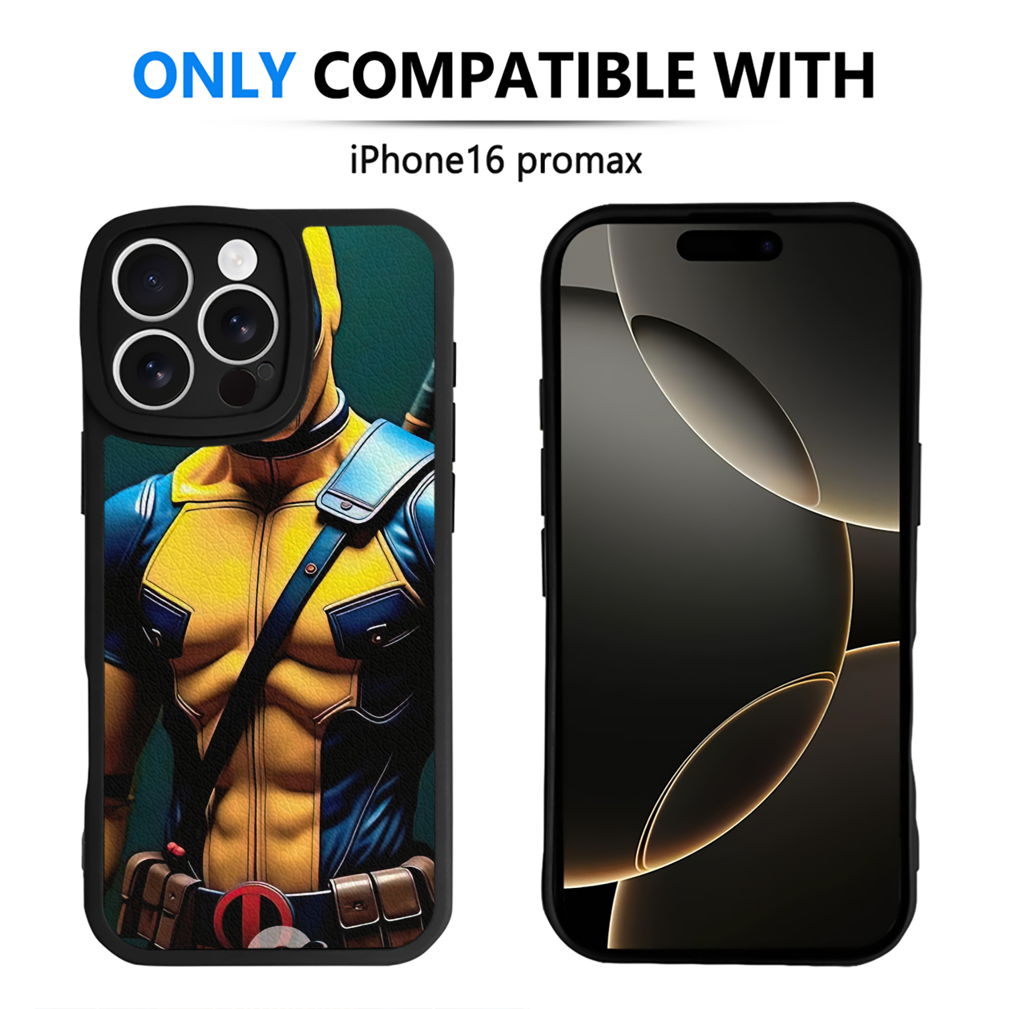 （画像用） Deadpool デッドプール 【iPhone 16シリーズ対応】シリコンスマホケース（レザー調） 材質：シリコン